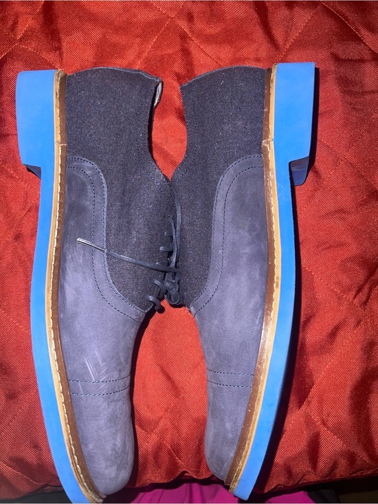 Cole Haan Harrison Suede and Felt material Navy Blue Wingtip Oxfords Size 13 main image 8